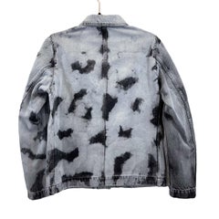 Christian Dior SS 2020 Bleached Denim Jacket Blue / Black S 34 US 2 NWT