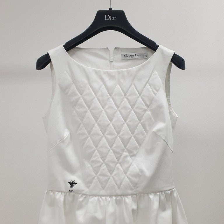 CHRISTIAN DIOR SS17 Fencing Diamond Stitch Bee Embroidery Dress at