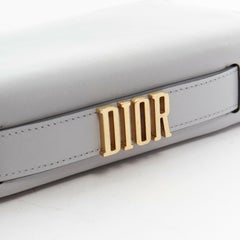 CHRISTIAN DIOR SS17 La Lune Tarot embroidered grey leather mini clutch pouch bag