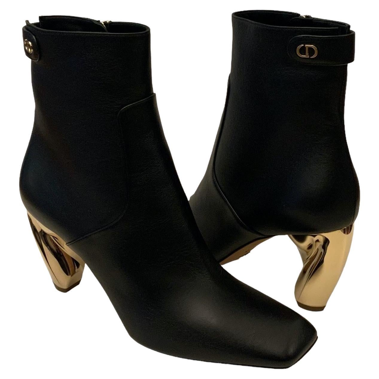 Christian Dior SS22 New Rhodes Heeled Black Ankle Boots