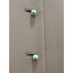 Christian Dior SS22 Pink Wool Silk Cropped Jacket FR 36 Pearl Buttons