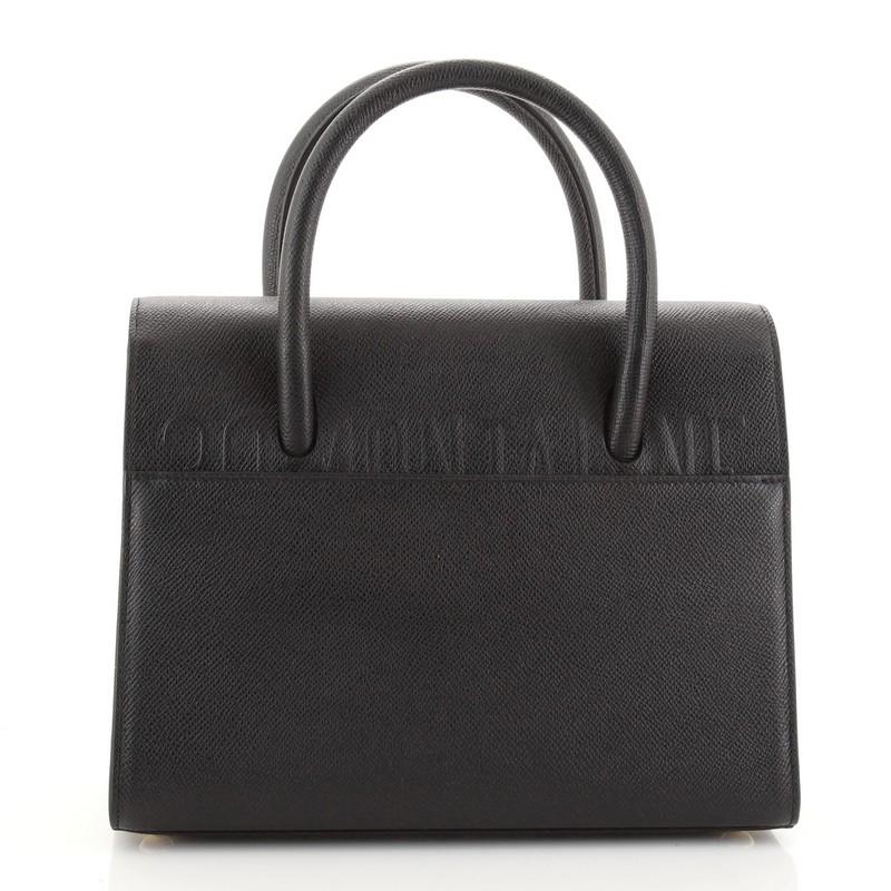 Black Christian Dior St Honore Tote Leather Medium