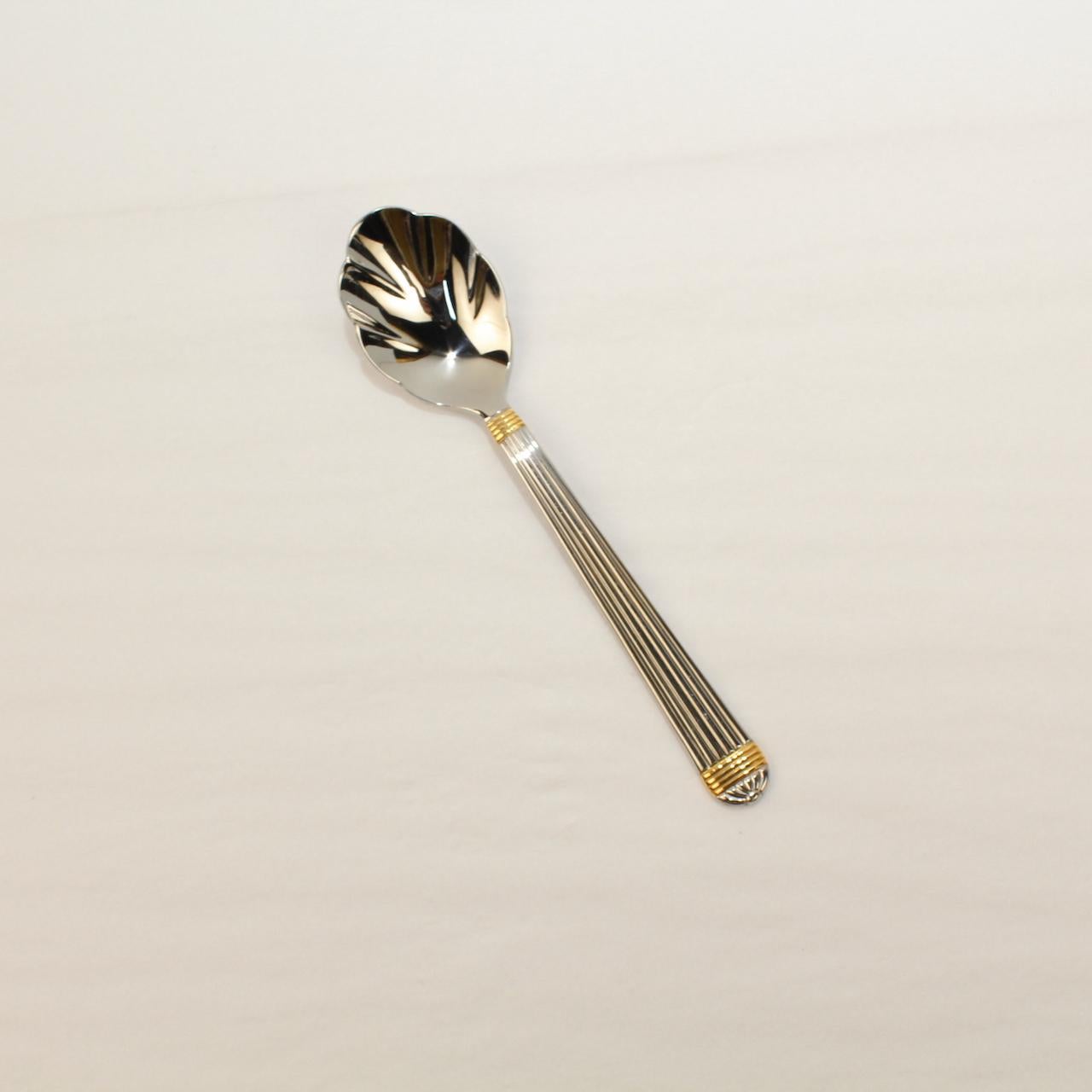 Christian Dior Stainless Steel Gaudron Flatware with Gold Accent Service for 18 1