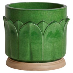 Vintage Christian Dior Stamped Ceramic Planter & Orchid Pot, 1970s