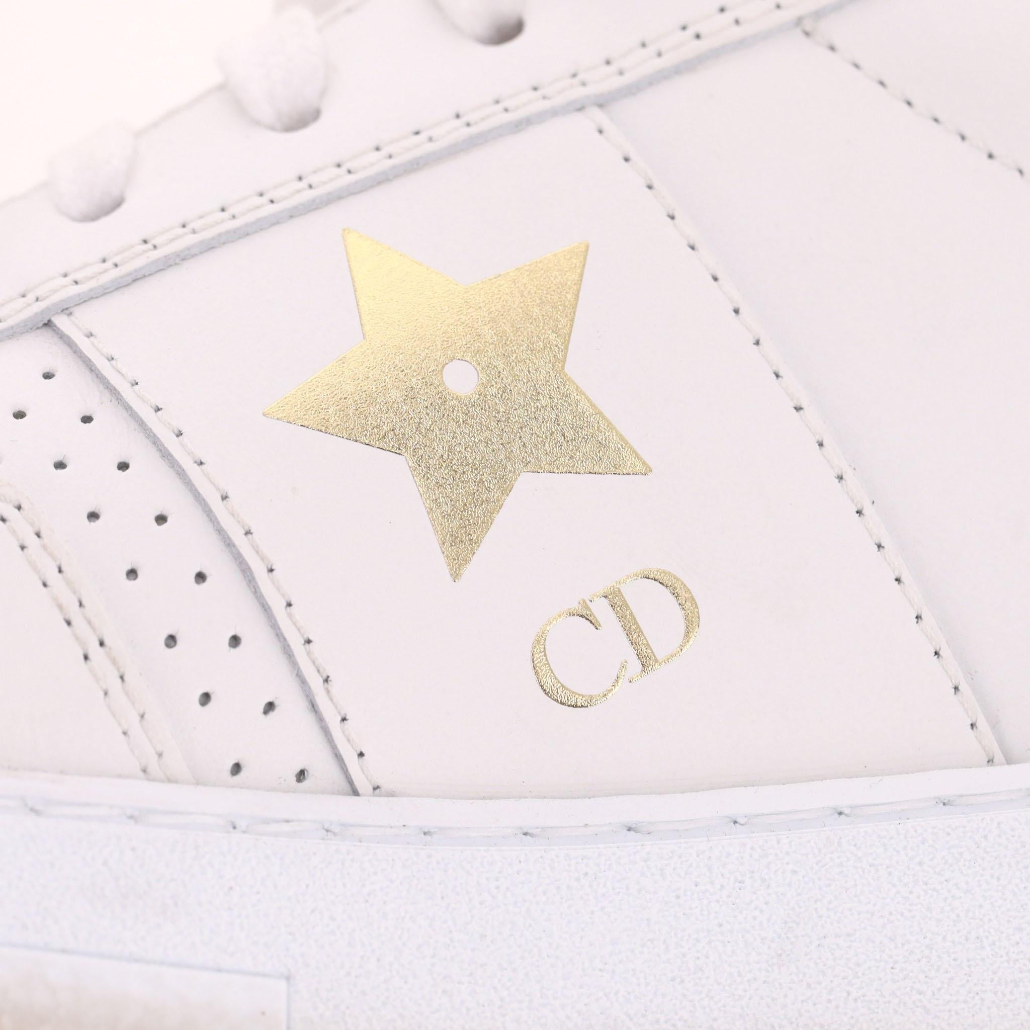 Christian Dior Star Leather & Suede Sneakers For Sale 2
