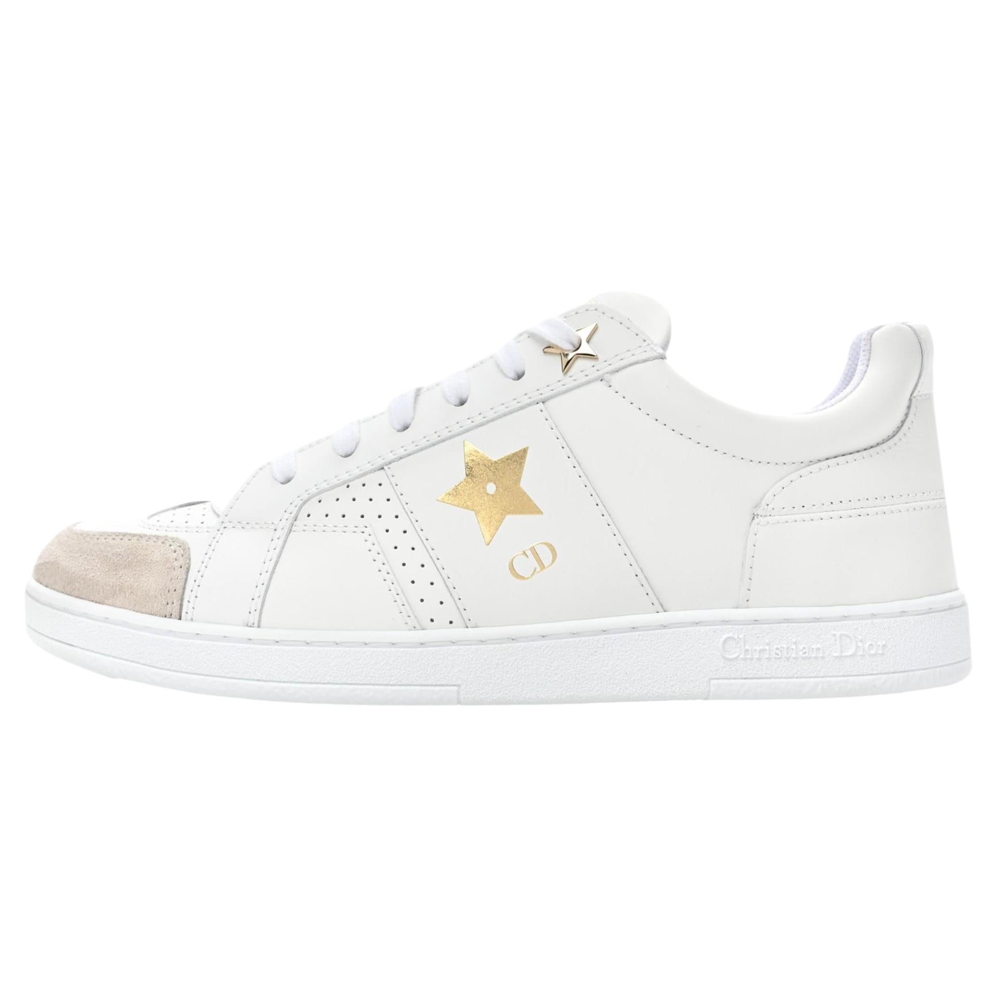 Christian Dior Star Leather & Suede Sneakers For Sale