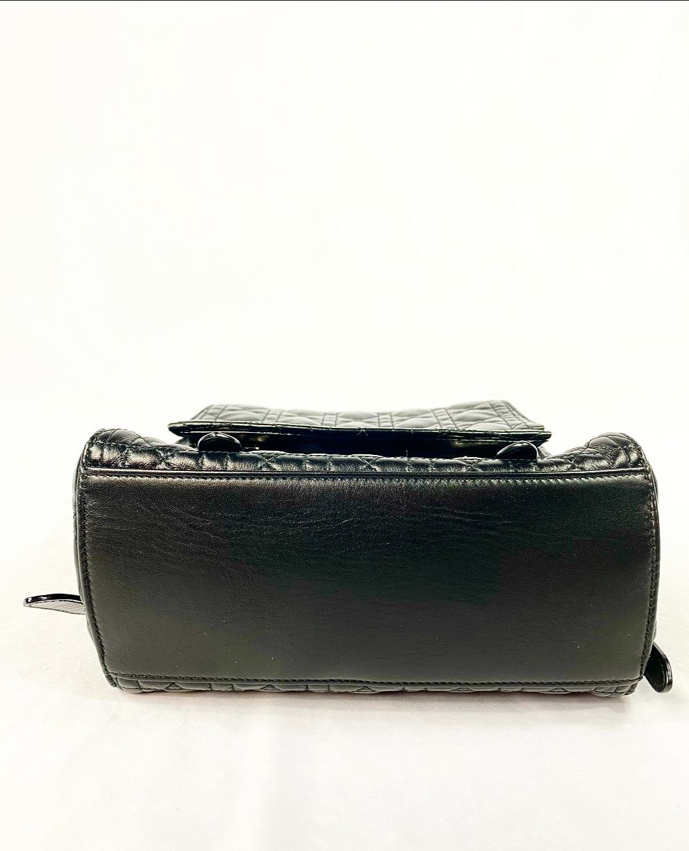 dior black leather backpack