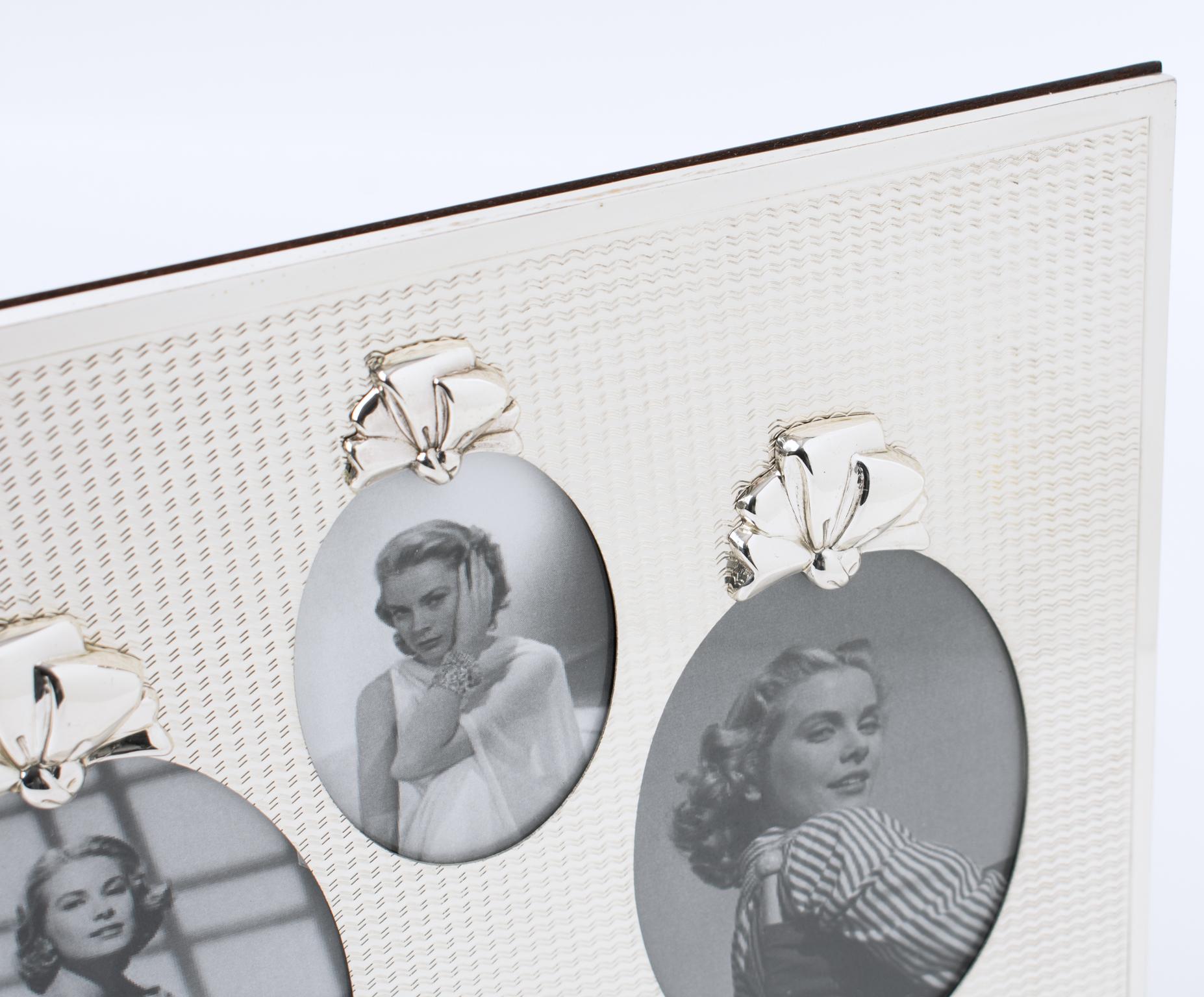 Christian Dior Bilderrahmen aus Sterlingsilber mit mehreren Ansichten und Schleifendekor aus Sterlingsilber im Angebot 1