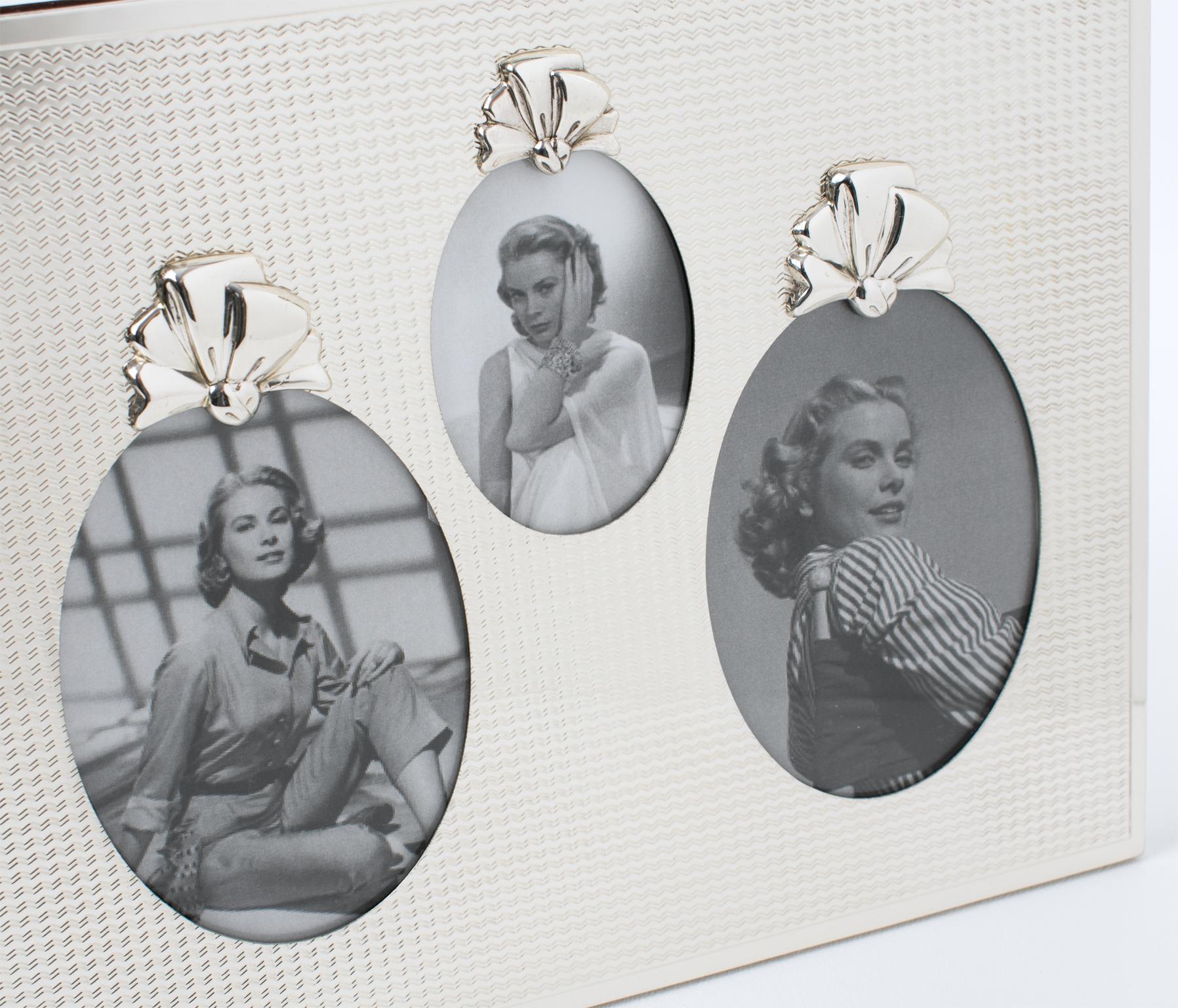 Christian Dior Bilderrahmen aus Sterlingsilber mit mehreren Ansichten und Schleifendekor aus Sterlingsilber im Angebot 2