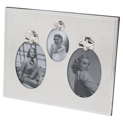 Marco de fotos Christian Dior de plata de ley con varias vistas y decoración de lazo