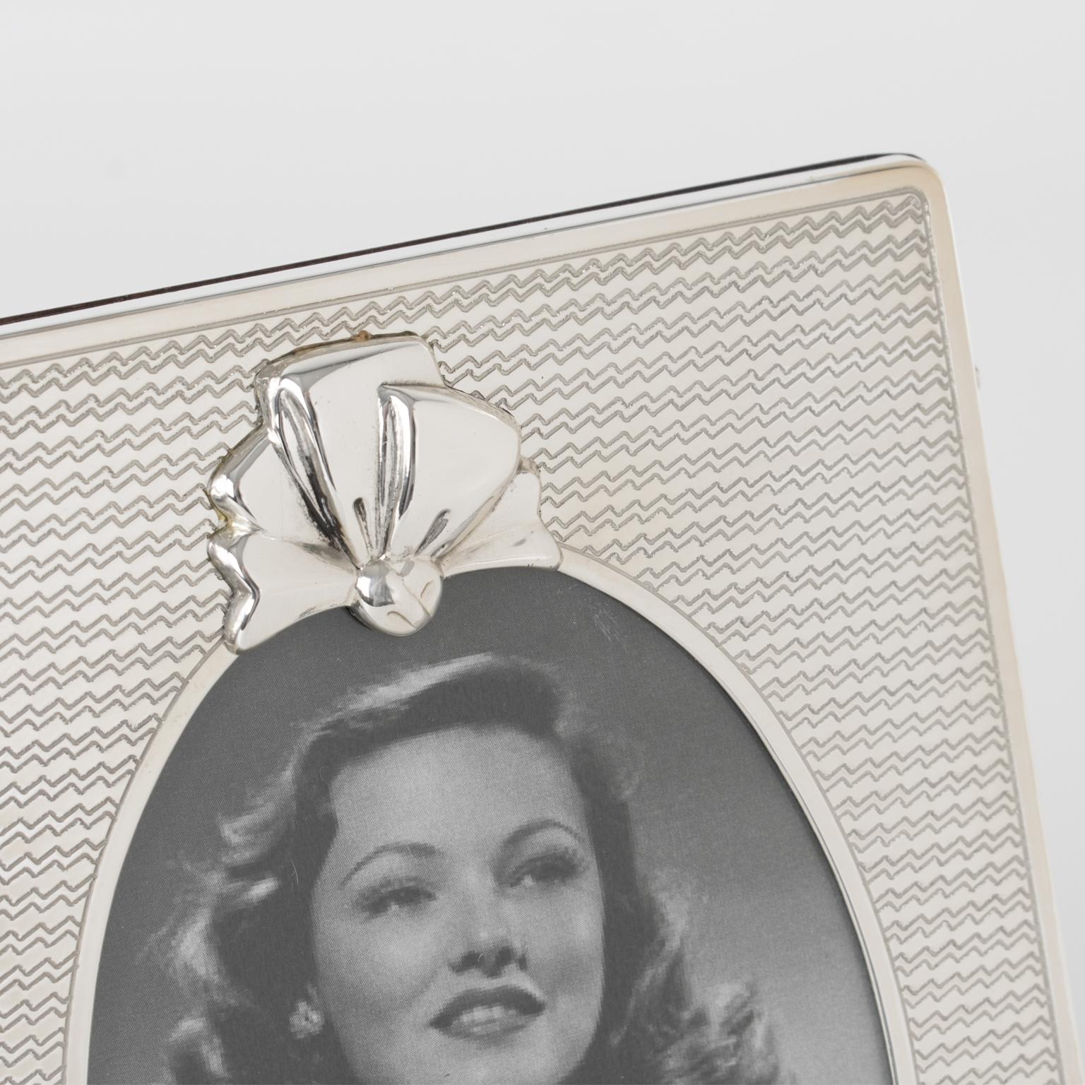 Christian Dior Sterling Silber Zwei Ansichten Bilderrahmen mit Bogen-Motiv im Angebot 5