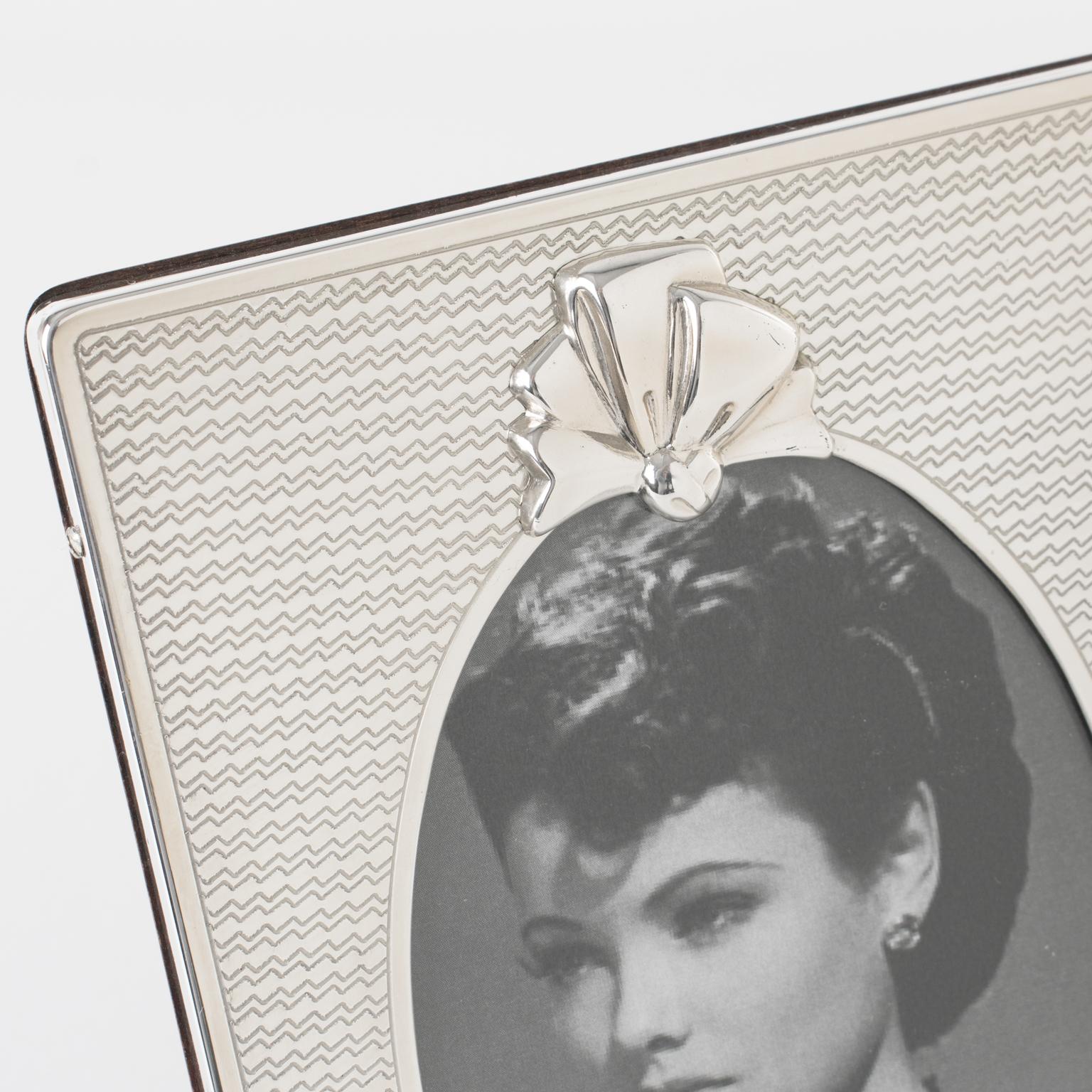 Christian Dior Sterling Silber Zwei Ansichten Bilderrahmen mit Bogen-Motiv im Angebot 2