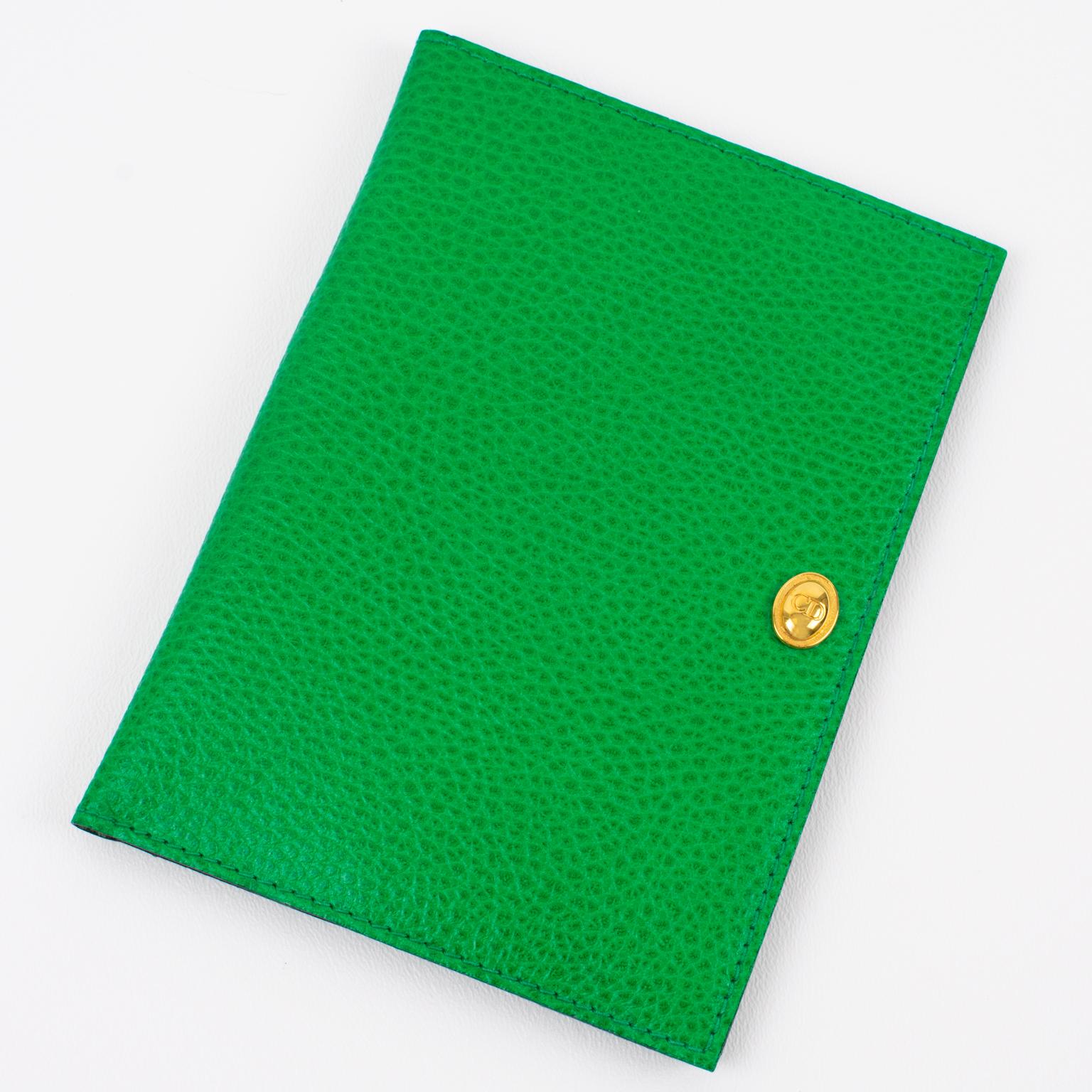 Christian Dior - Cadre photo de voyage pliant en cuir cousu à double vue en vente 1