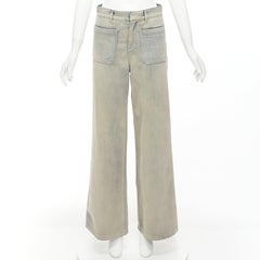 CHRISTIAN DIOR stone blue washed denim wide legs boyfriend jeans