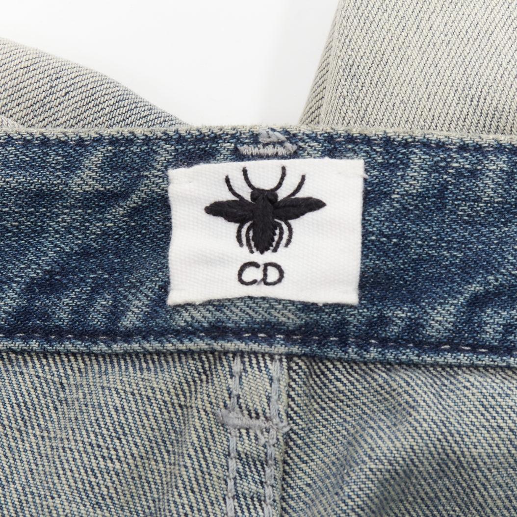 CHRISTIAN DIOR stone blue washed denim wide legs boyfriend jeans 3