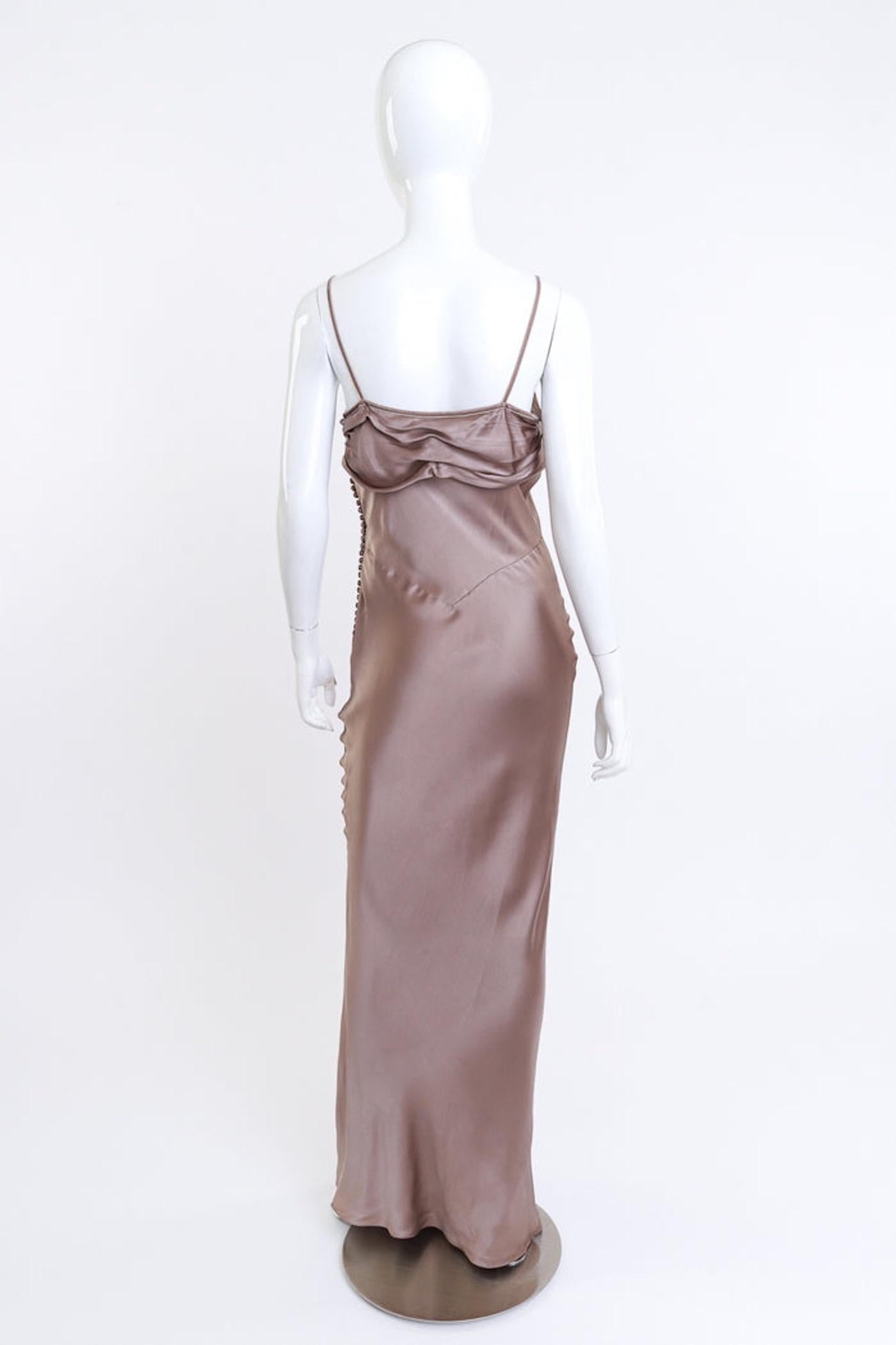 Christian Dior Strappy Ruched Bow Dress Dust Pink (US 4) In Good Condition For Sale In Montreal, Quebec