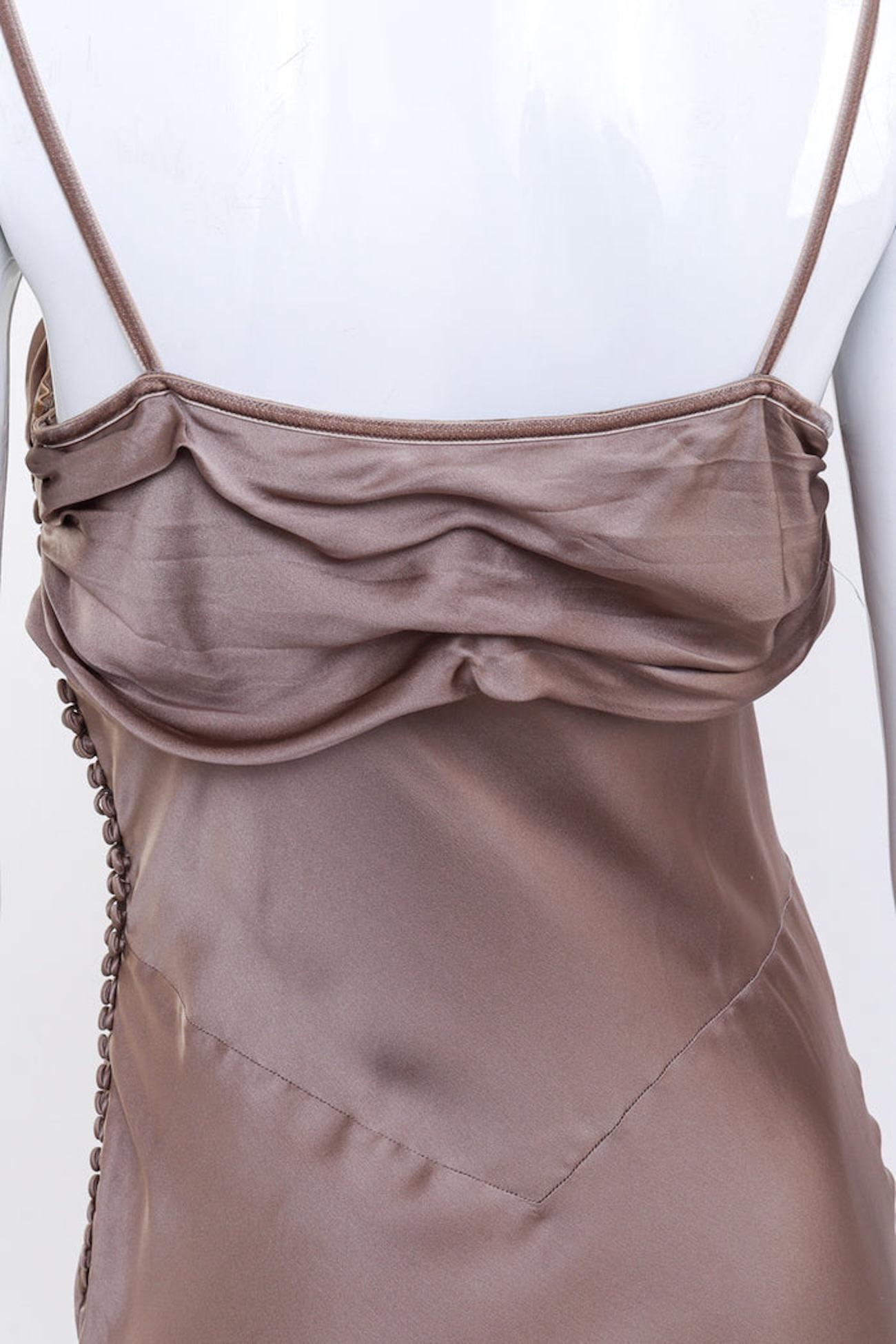 Women's Christian Dior Strappy Ruched Bow Dress Dust Pink (US 4) For Sale