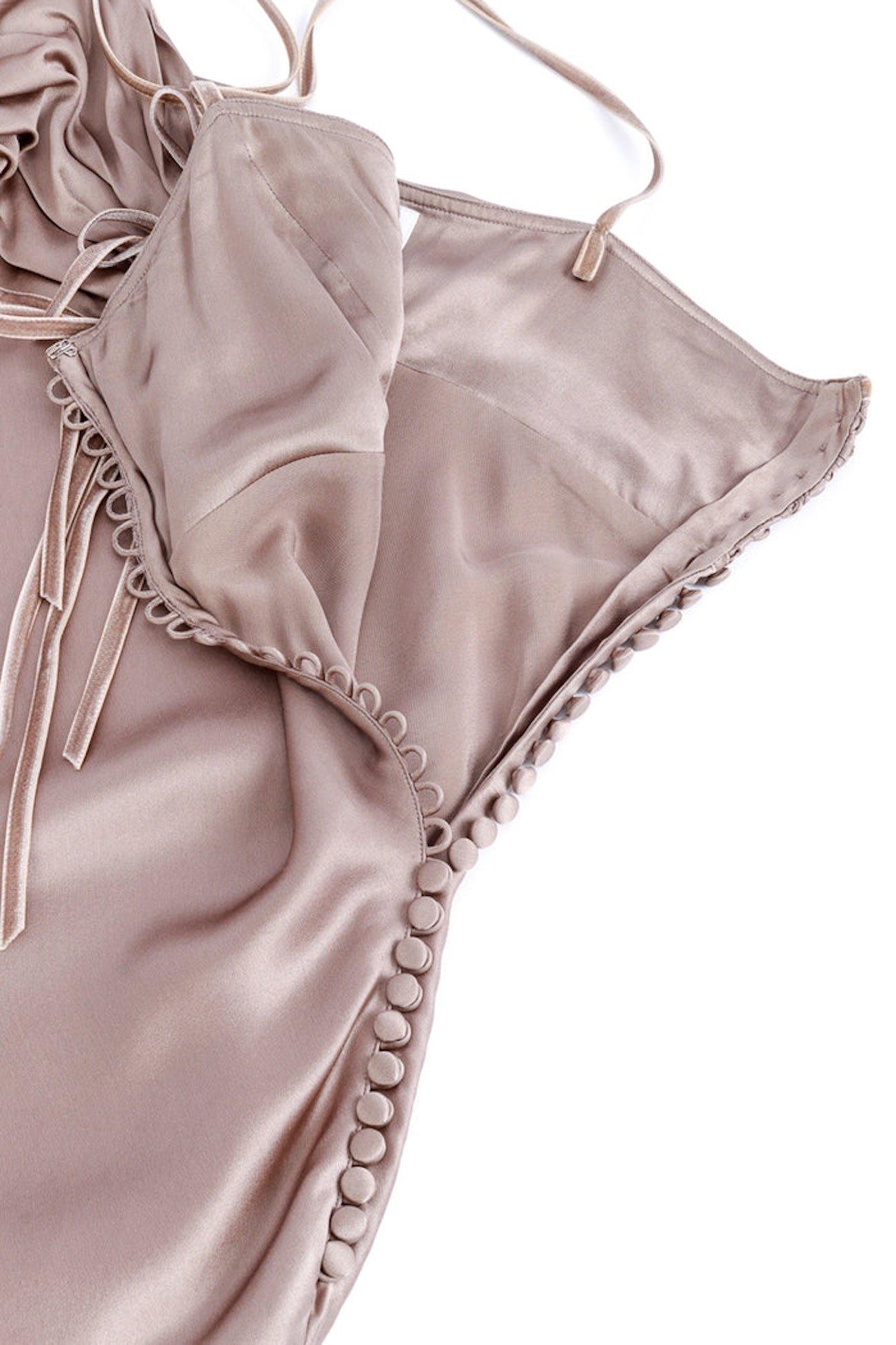 Christian Dior Strappy Ruched Bow Dress Dust Pink (US 4) For Sale 4