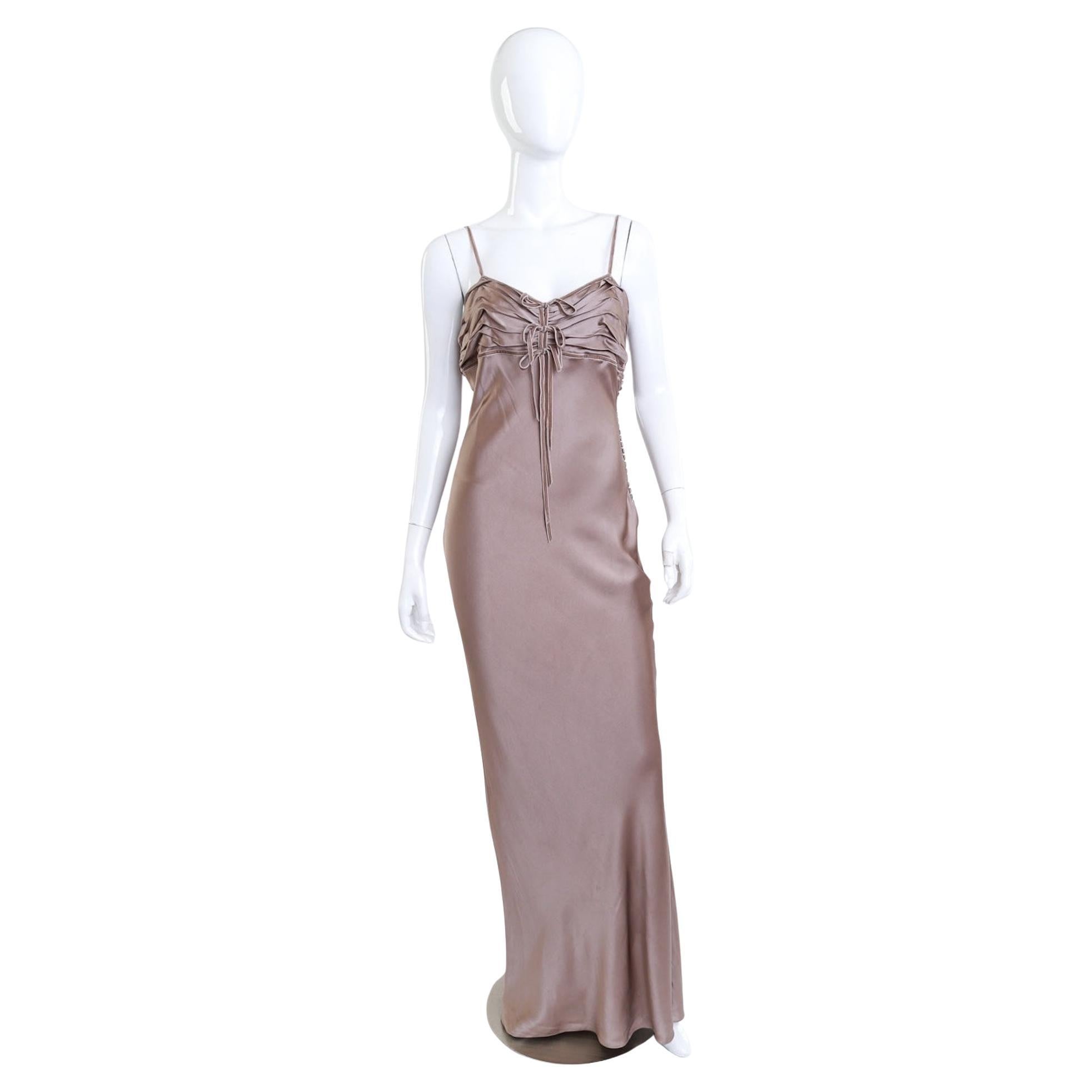 Christian Dior Strappy Ruched Bow Dress Dust Pink (US 4) For Sale