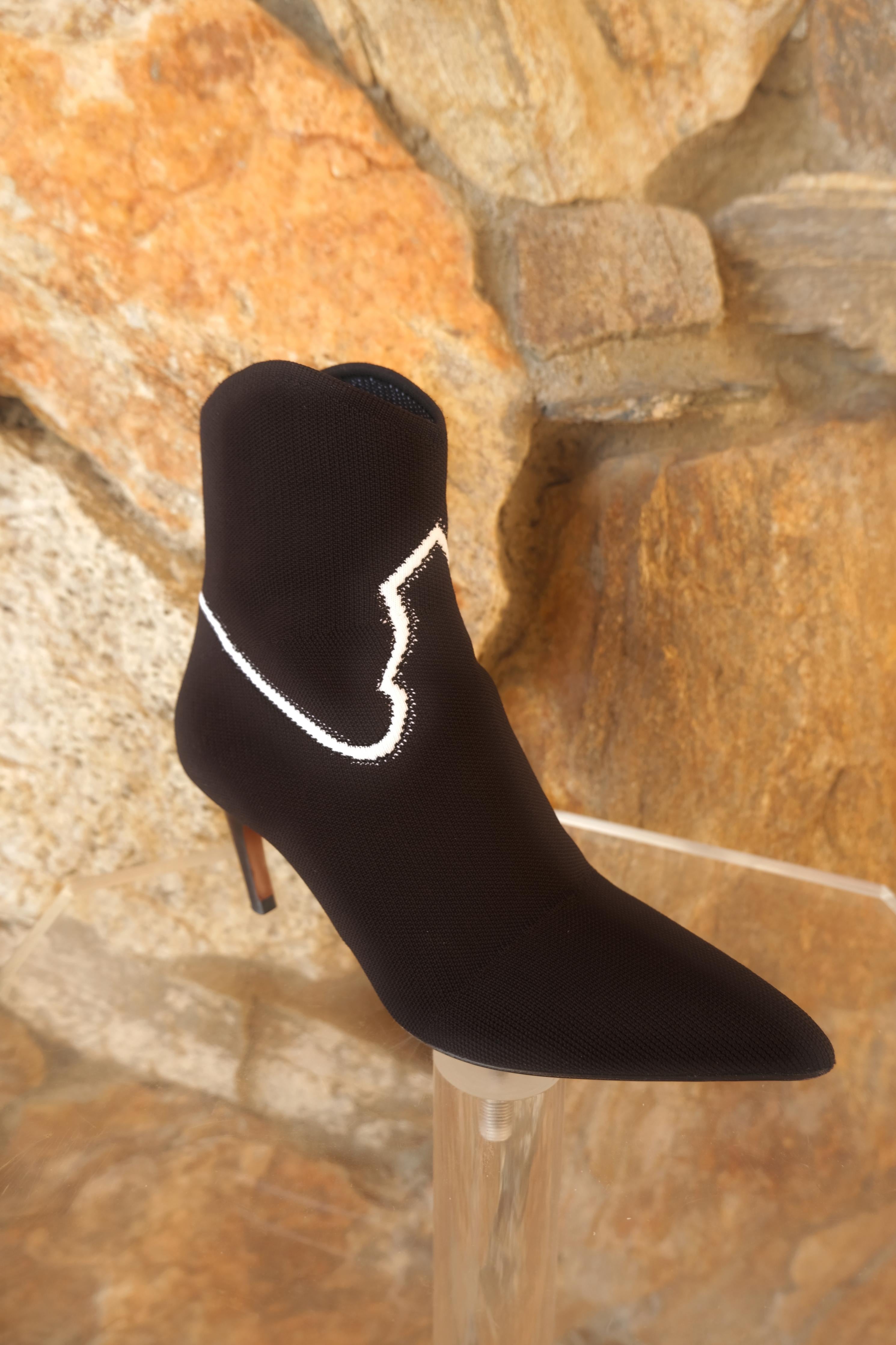 CHRISTIAN DIOR Stretch Knit Jacquard Cowboy Sock Boots 1