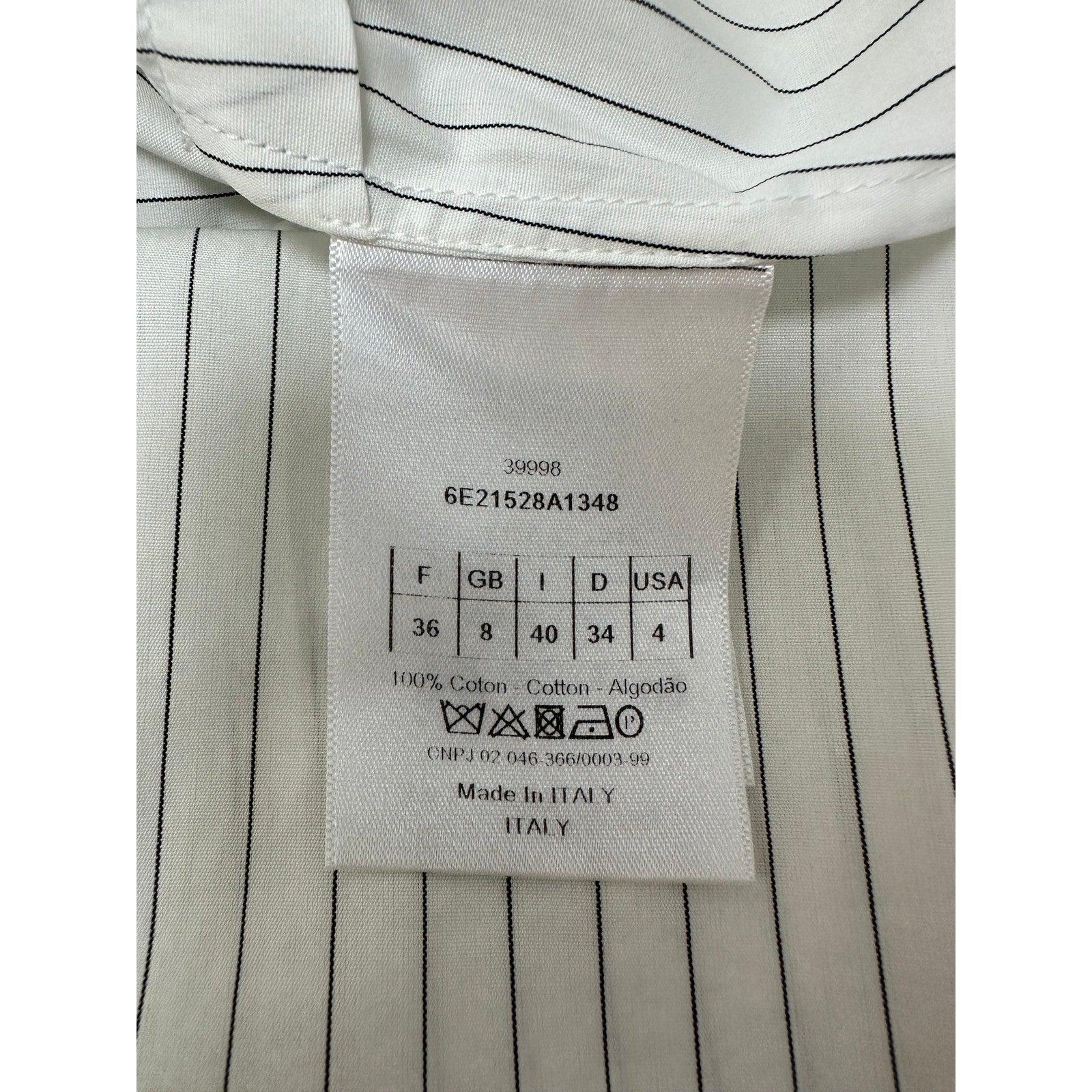 Donna Christian Dior - Camicia con maniche voluminose a righe - Sz.36 in vendita