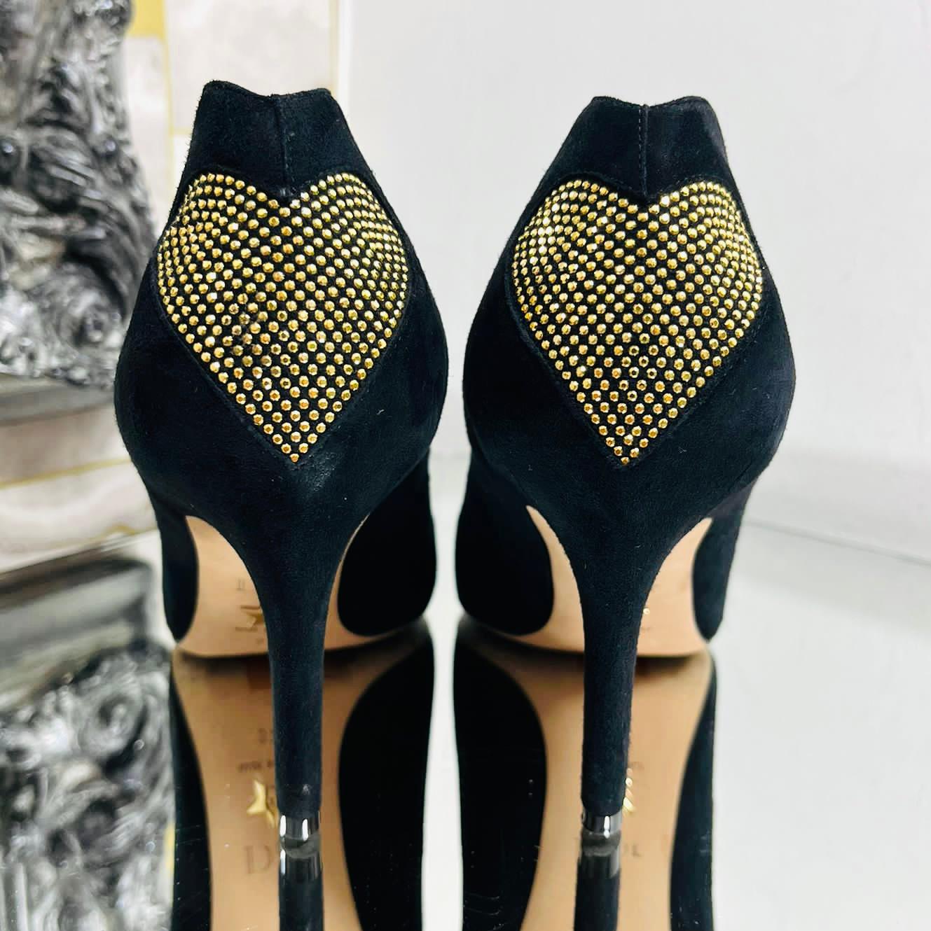 Christian Dior Stud Embellished Suede Pumps In Excellent Condition For Sale In London, GB