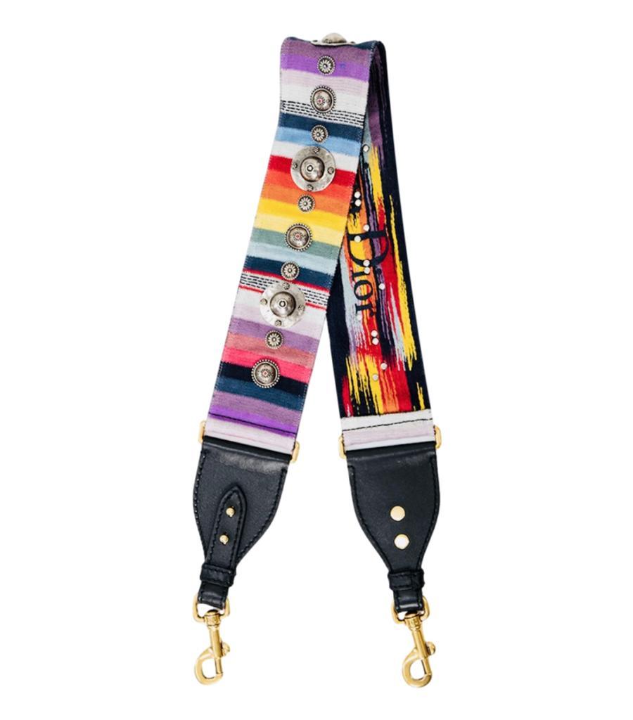 Christian Dior Studded Rainbow Bag Strap For Sale