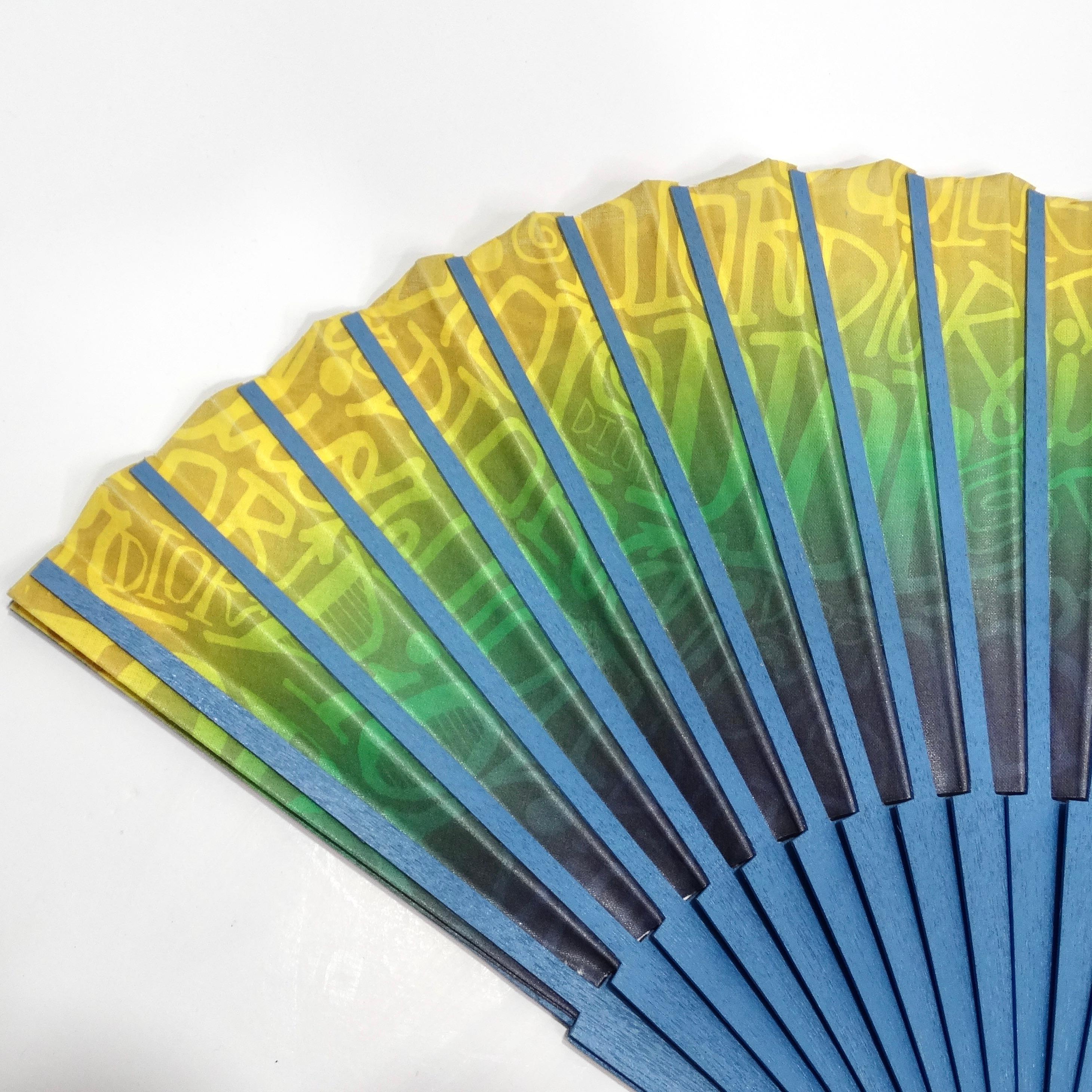 Christian Dior Stussy Folding Fan In Excellent Condition For Sale In Scottsdale, AZ