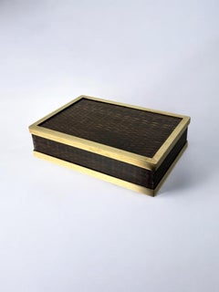 Christian Dior style Lucite and Rattan Jewelry Box, Italian Design, 1970