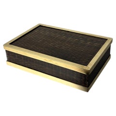 Christian Dior style Lucite and Rattan Jewelry Box, Italian Design, 1970