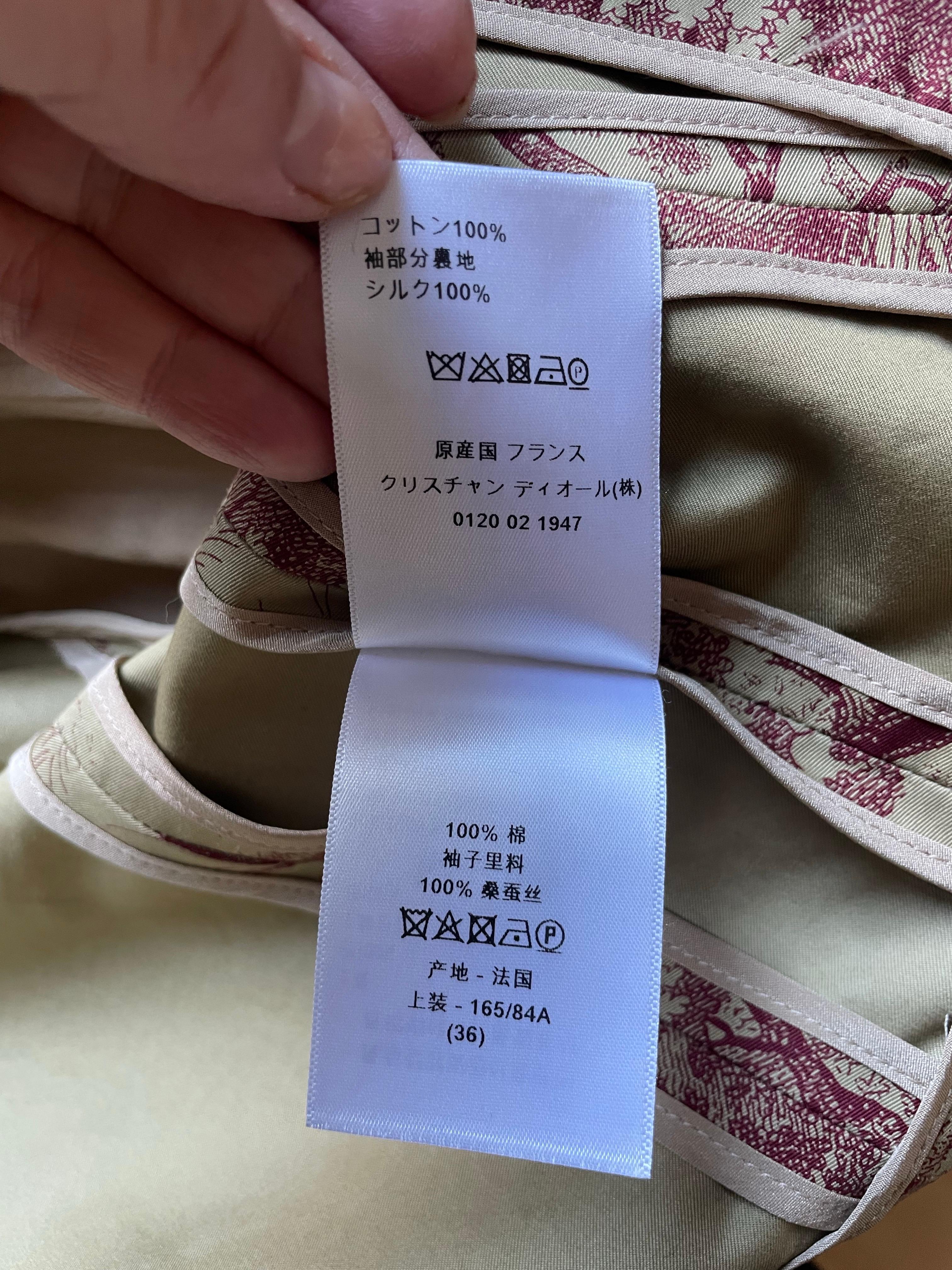 CHRISTIAN DIOR Abito pantaloni e giacca modello Bar toile de jouy in vendita 6
