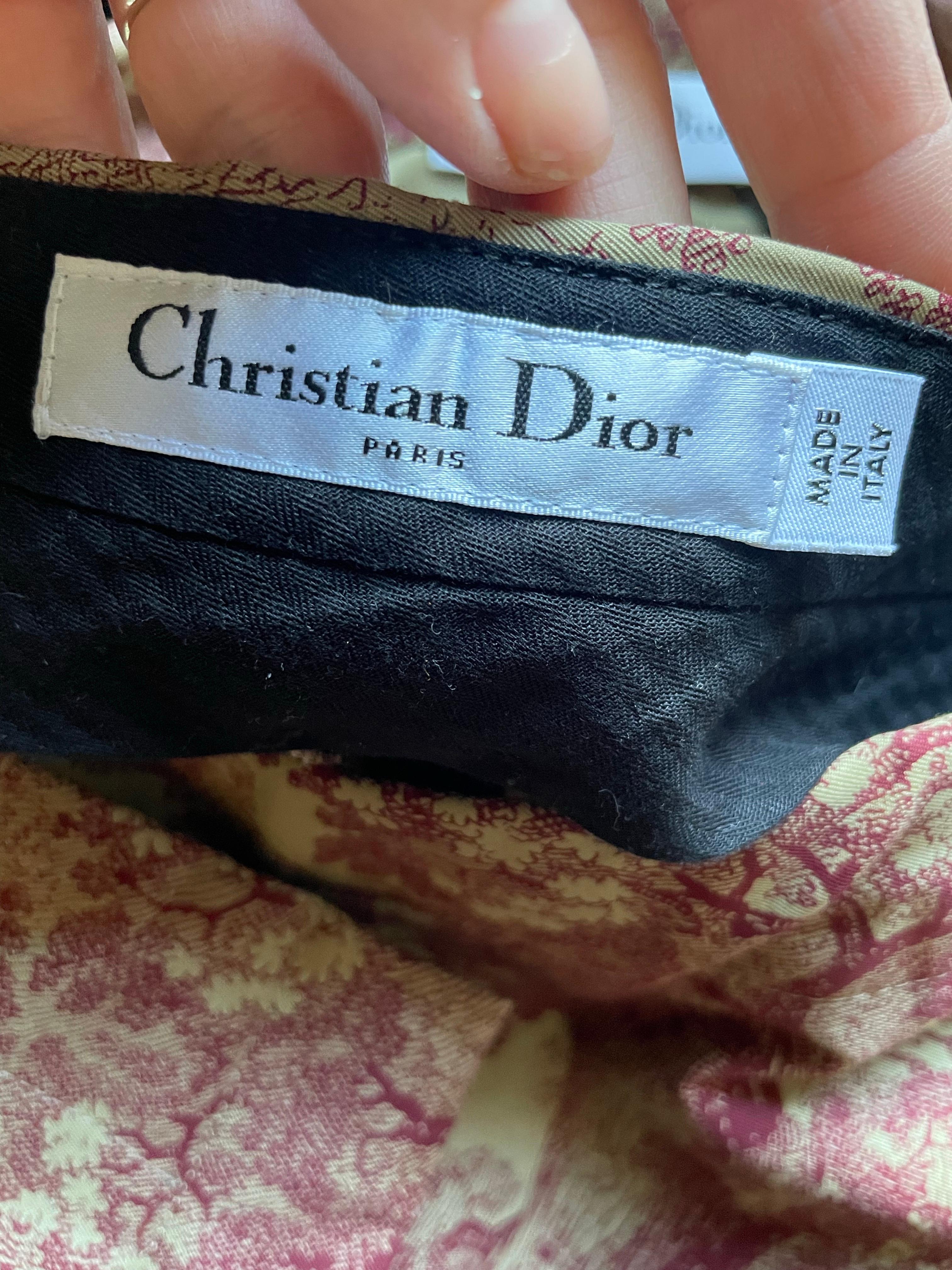CHRISTIAN DIOR Abito pantaloni e giacca modello Bar toile de jouy in vendita 1
