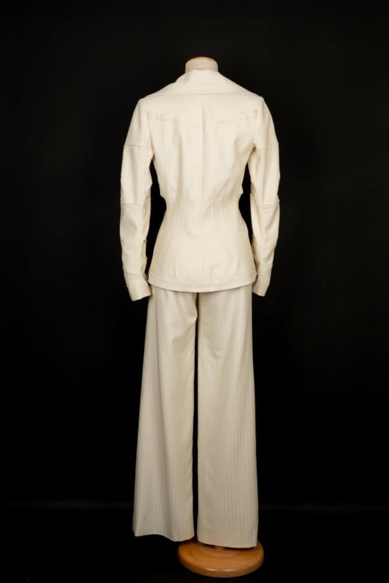 Christian Dior Suit Set of Jacket and Pants Haute Couture In Excellent Condition For Sale In SAINT-OUEN-SUR-SEINE, FR
