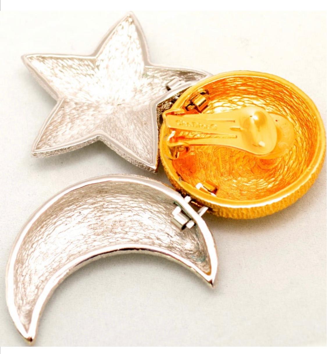 Women's Christian Dior Sun, Moon, Stars Necklace and Earring Set 1980's