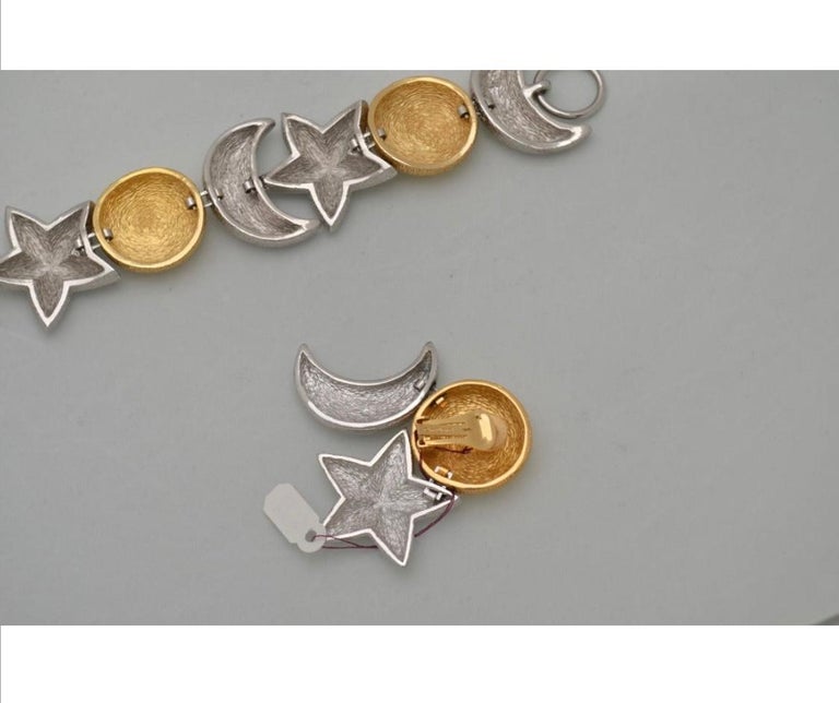 Christian Dior Sun, Moon, Stars Necklace Bracelet and Earring Set 1980