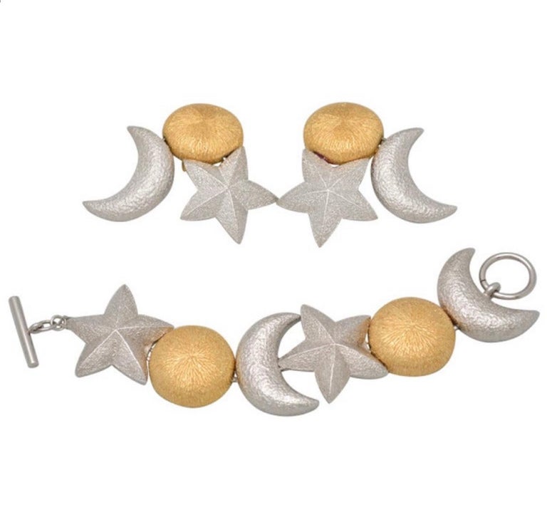 Christian Dior Sun, Moon, Stars Necklace Bracelet and Earring Set 1980