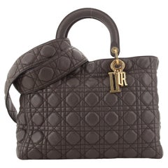 Christian Dior Supple Lady Dior Tasche Cannage Gestepptes Leder Groß