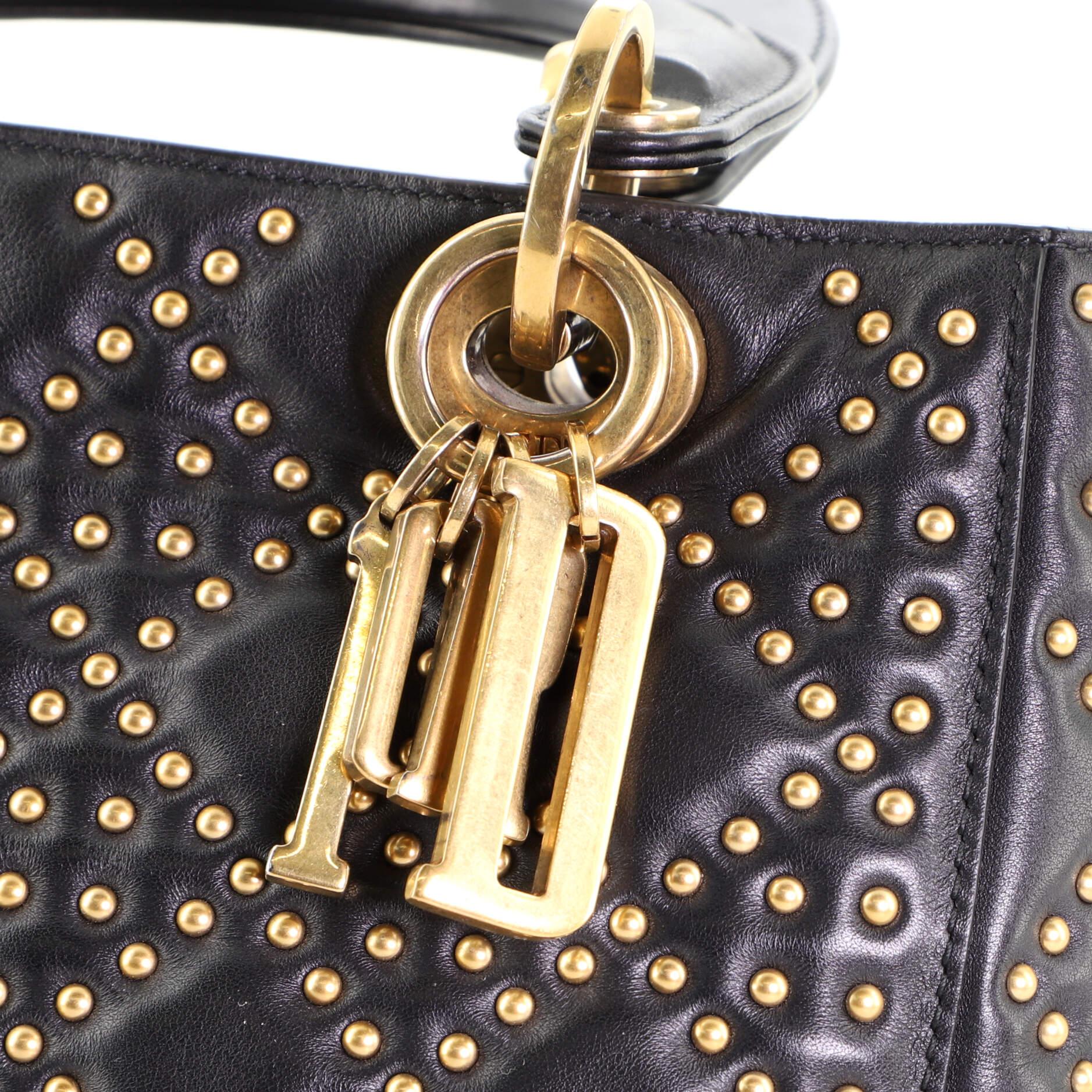 Christian Dior Supple Lady Dior Bag Cannage Studded Lambskin Medium 3