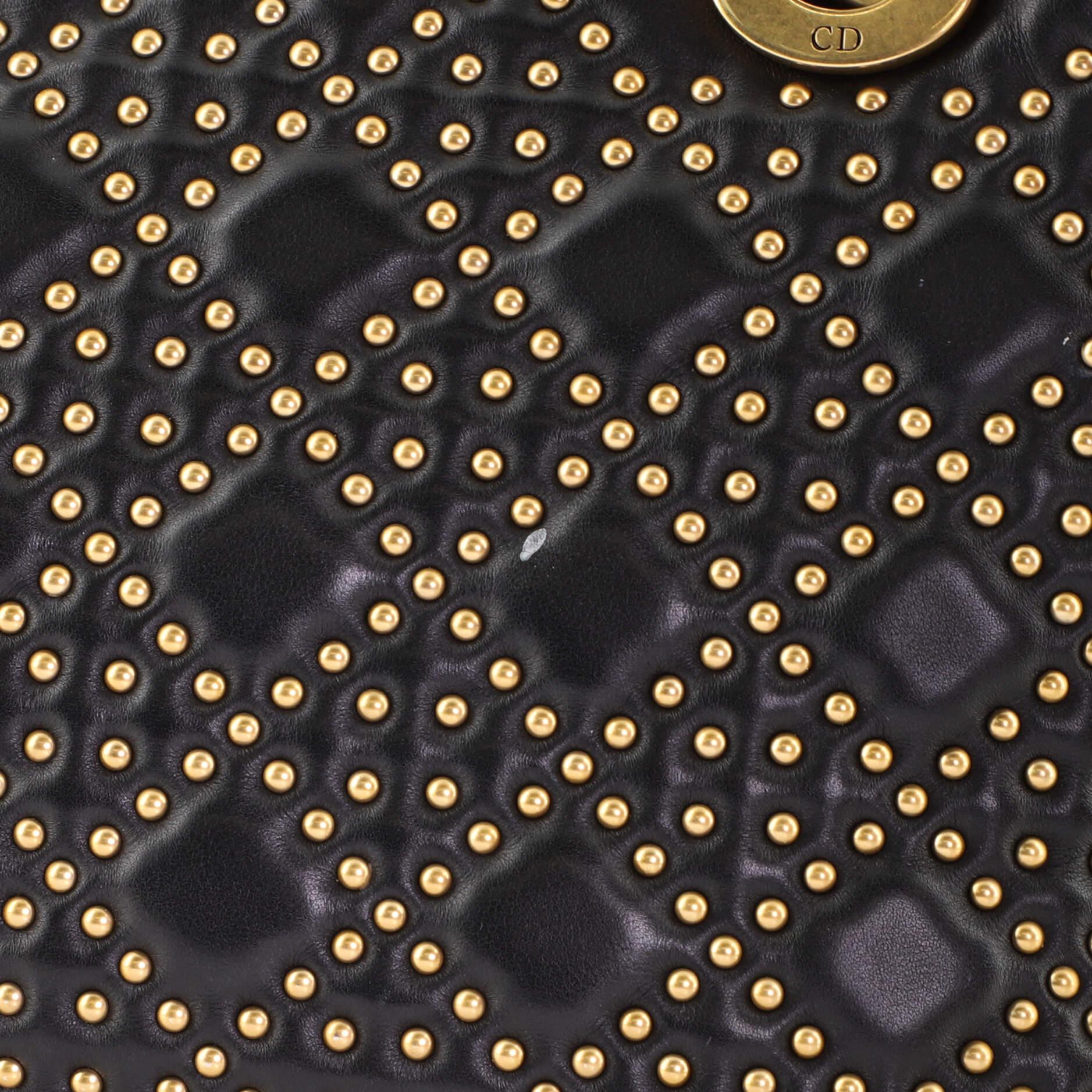 Christian Dior Supple Lady Dior Bag Cannage Studded Lambskin Medium 2