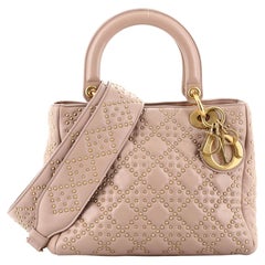 Christian Dior Supple Lady Dior Bag Cannage Studded Lambskin Medium