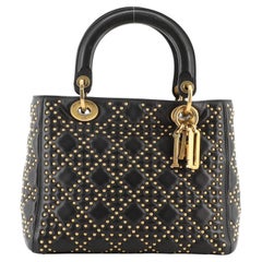 Christian Dior Supple Lady Dior Bag Cannage Studded Lambskin Medium