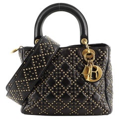 Christian Dior Supple Lady Dior Bag Cannage Studded Lambskin Medium