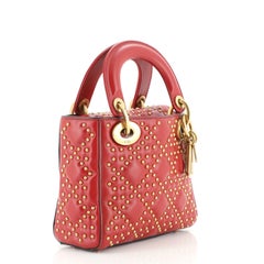 Christian Dior Supple Lady Dior Tasche Cannage Nieten Lammfell Mini