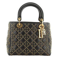 Christian Dior Supple Lady Dior Bag Cannage Studded Leather Medium