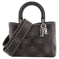Christian Dior Supple Lady Dior Bag Studded Cannage Embossed Calfskin Medium