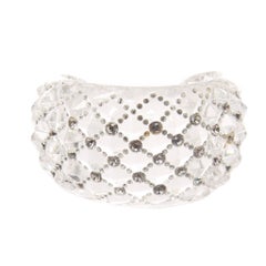 Vintage Christian Dior Swarovski Crystal Quilted Lucite Cuff