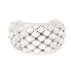 Christian Dior Swarovski Crystal Quilted Lucite Cuff 