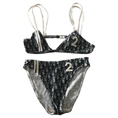 CHRISTIAN DIOR Maillot de bain monogramme oblique trotteur logo DIOR. Vintage.