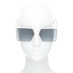 CHRISTIAN DIOR SZJ11 gold CD logo ivory oversized square sunglasses