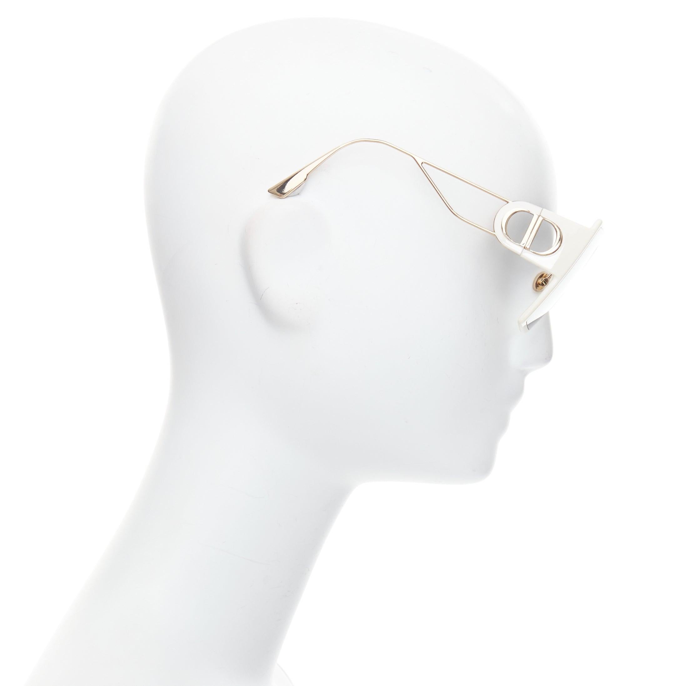 Gray CHRISTIAN DIOR SZJ11 gold CD logo ivory oversized square sunglasses